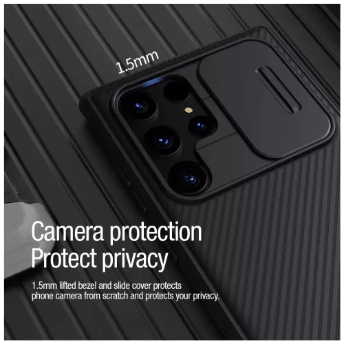 Nillkin CamShield PRO mágneses merev tok Samsung Galaxy S22 Ultra készülékhez fekete