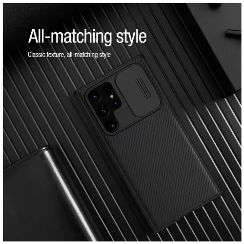 Nillkin CamShield PRO mágneses merev tok Samsung Galaxy S22 Ultra készülékhez fekete