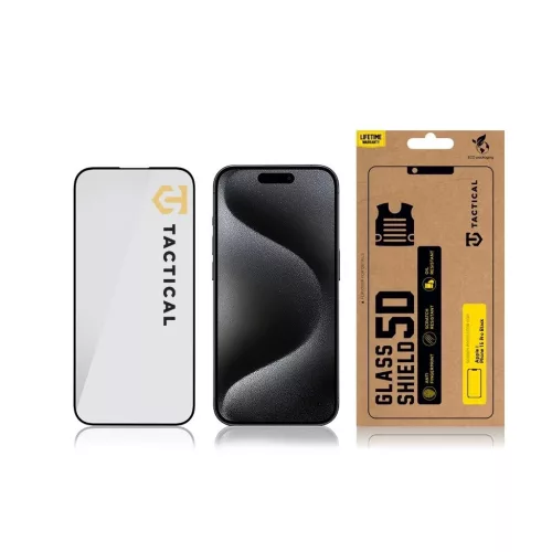 Tactical Glass Shield 5D Apple iPhone 15 Pro készülékhez fekete