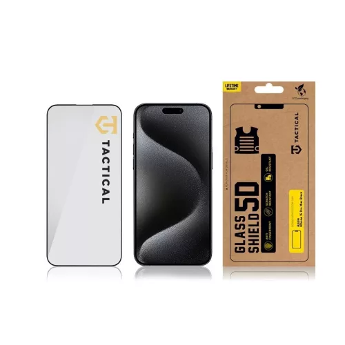 Tactical Glass Shield 5D Apple iPhone 15 Pro Max készülékhez fekete