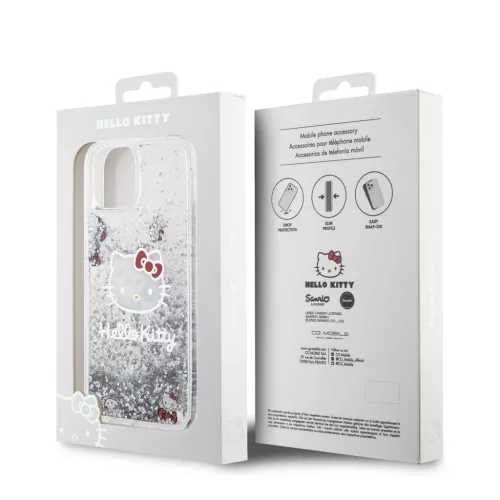 Hello Kitty Liquid Glitter Electroplating Head Logo tok iPhone 13 készülékhez átlátszó
