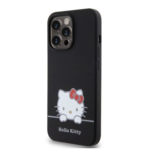 Hello Kitty Liquid Silicone Daydreaming Logo tok iPhone 13 Pro készülékhez fekete