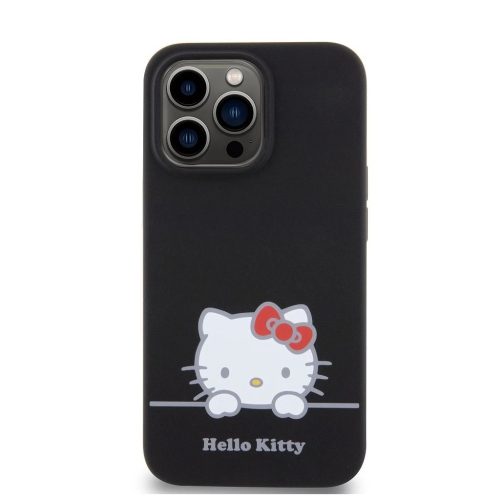 Hello Kitty Liquid Silicone Daydreaming Logo tok iPhone 13 Pro készülékhez fekete