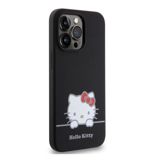 Hello Kitty Liquid Silicone Daydreaming Logo tok iPhone 13 Pro készülékhez fekete