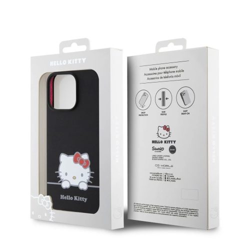Hello Kitty Liquid Silicone Daydreaming Logo tok iPhone 13 Pro készülékhez fekete
