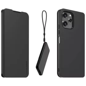   Xiaomi számára készült könyvtok nyaklánccal Xiaomi Redmi 12 4G/5G készülékhez fekete