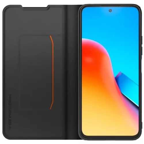 Xiaomi számára készült könyvtok nyaklánccal Xiaomi Redmi 12 4G/5G készülékhez fekete