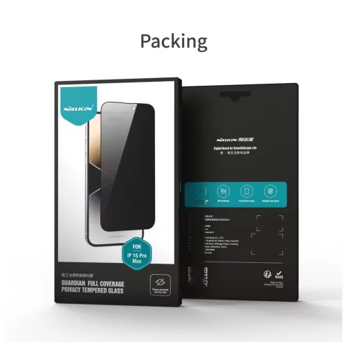 Nillkin Tempered Glass 0.33mm Guardian 2.5D kijelzővédő Apple iPhone 15 Pro Max készülékhez fekete