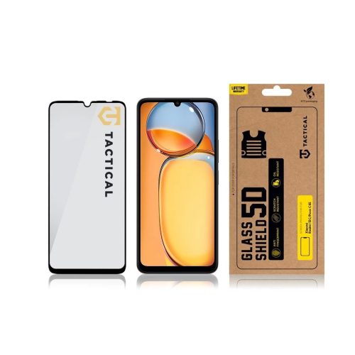 Tactical Glass Shield 5D Xiaomi Redmi 13C 4G/5G/Poco C65 készülékhez fekete