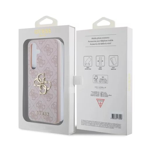 Guess PU 4G Metal Logo tok Samsung Galaxy S24 készülékhez rózsaszín