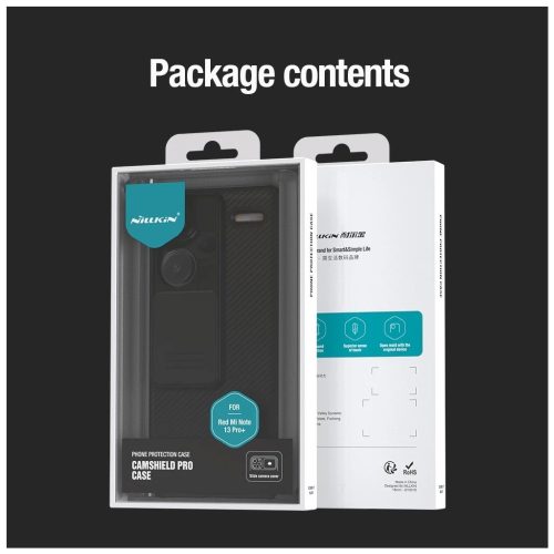 Nillkin CamShield PRO kemény tok Xiaomi Redmi Note 13 Pro+ 5G készülékhez fekete