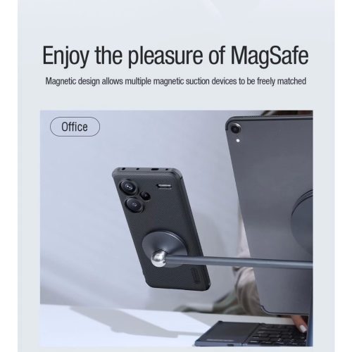 Nillkin Super Frosted PRO mágneses hátoldali tok Xiaomi Redmi Note 13 Pro+ 5G készülékhez fekete