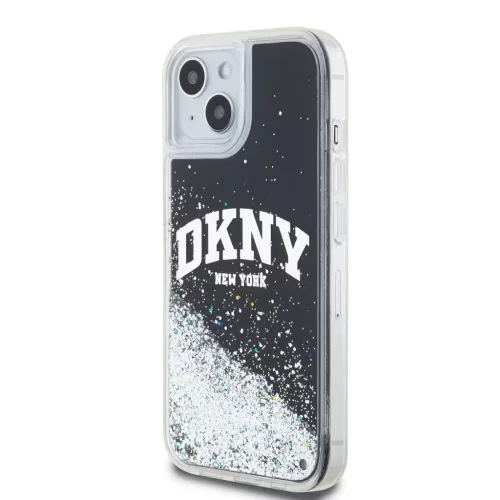DKNY Liquid Glitter Arch Logo tok iPhone 11 készülékhez fekete
