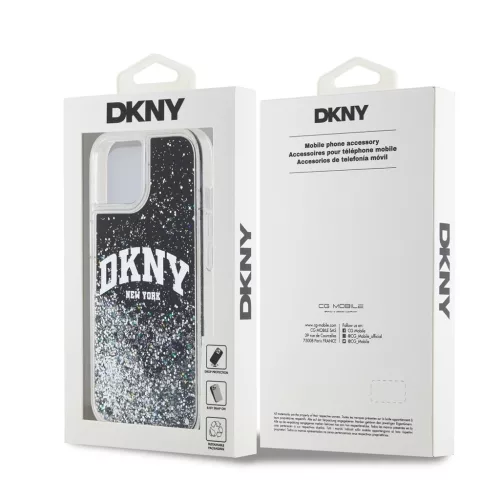 DKNY Liquid Glitter Arch Logo tok iPhone 11 készülékhez fekete