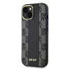 DKNY PU Leather Checkered Pattern Magsafe tok iPhone 15 készülékhez fekete
