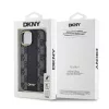 DKNY PU Leather Checkered Pattern Magsafe tok iPhone 15 készülékhez fekete