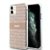 DKNY PC/TPU Repeat Pattern Tonal Stripe Magsafe tok iPhone 11 készülékhez rózsaszín