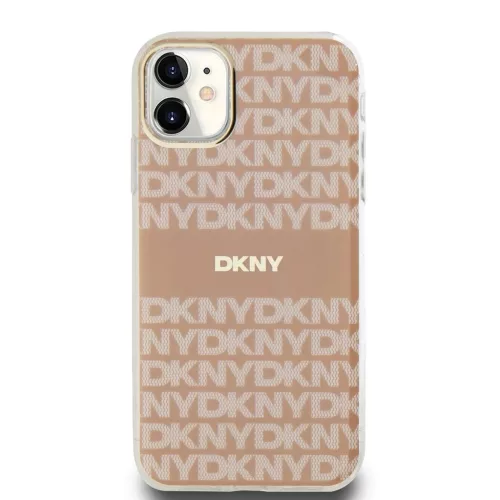 DKNY PC/TPU Repeat Pattern Tonal Stripe Magsafe tok iPhone 11 készülékhez rózsaszín
