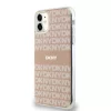 DKNY PC/TPU Repeat Pattern Tonal Stripe Magsafe tok iPhone 11 készülékhez rózsaszín