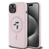 Karl Lagerfeld Liquid Silicone Karl and Choupette MagSafe tok iPhone 15 készülékhez rózsaszín