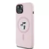 Karl Lagerfeld Liquid Silicone Karl and Choupette MagSafe tok iPhone 15 készülékhez rózsaszín