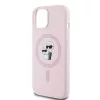 Karl Lagerfeld Liquid Silicone Karl and Choupette MagSafe tok iPhone 15 készülékhez rózsaszín