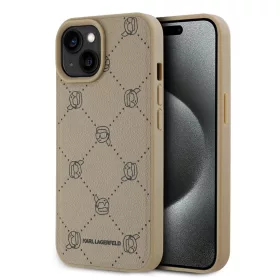   Karl Lagerfeld PU Karl Heads Pattern MagSafe tok iPhone 15 készülékhez bézs