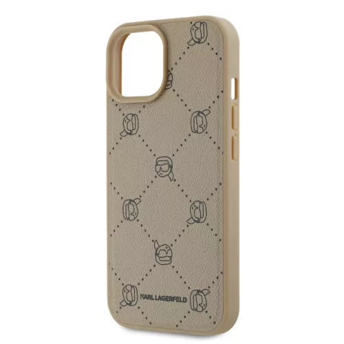 Karl Lagerfeld PU Karl Heads Pattern MagSafe tok iPhone 15 készülékhez bézs