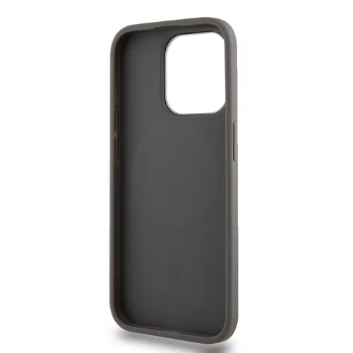 DKNY PU Leather Checkered Pattern Magsafe tok iPhone 15 Pro készülékhez bézs