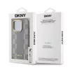 DKNY PU Leather Checkered Pattern Magsafe tok iPhone 15 Pro készülékhez bézs
