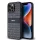 DKNY PU Leather Repeat Pattern Tonal Stripe tok iPhone 14 Pro készülékhez fekete