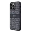 DKNY PU Leather Repeat Pattern Tonal Stripe tok iPhone 14 Pro készülékhez fekete