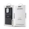 DKNY PU Leather Repeat Pattern Tonal Stripe tok iPhone 14 Pro készülékhez fekete