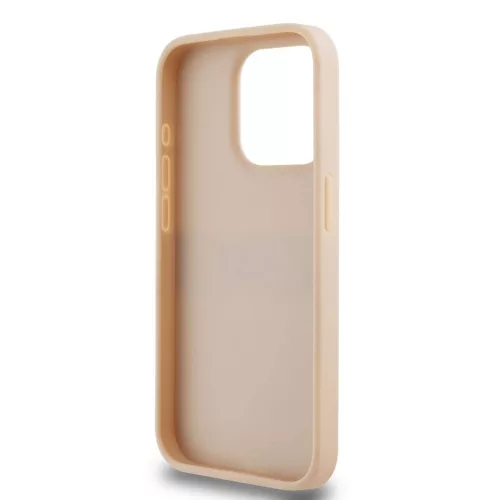 DKNY PU Leather Repeat Pattern Tonal Stripe tok iPhone 14 Pro készülékhez rózsaszín