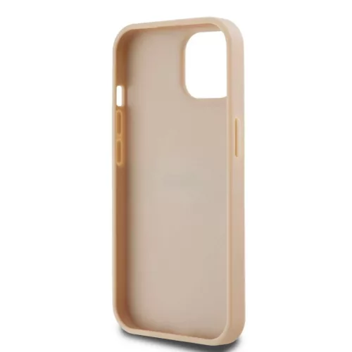 DKNY PU bőr Repeat Pattern Tonal Stripe tok iPhone 15 készülékhez rózsaszín
