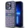 DKNY PU bőr Repeat Pattern Tonal Stripe tok iPhone 15 Pro Max készülékhez kék