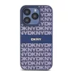 DKNY PU bőr Repeat Pattern Tonal Stripe tok iPhone 15 Pro Max készülékhez kék