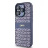 DKNY PU bőr Repeat Pattern Tonal Stripe tok iPhone 15 Pro Max készülékhez kék