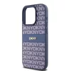 DKNY PU bőr Repeat Pattern Tonal Stripe tok iPhone 15 Pro Max készülékhez kék