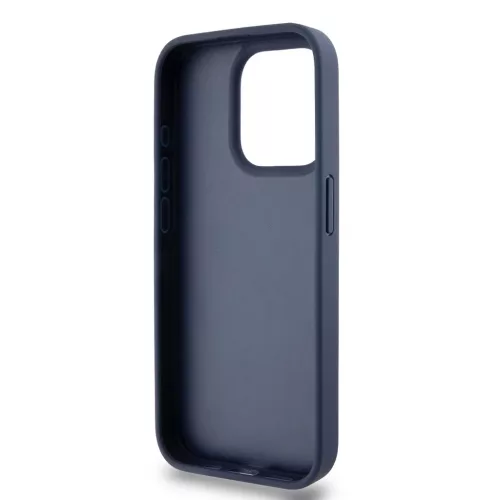 DKNY PU bőr Repeat Pattern Tonal Stripe tok iPhone 15 Pro Max készülékhez kék
