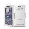 DKNY PU bőr Repeat Pattern Tonal Stripe tok iPhone 15 Pro Max készülékhez kék