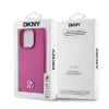 DKNY PU Leather Repeat Pattern Stack Logo MagSafe tok iPhone 15 Pro készülékhez rózsaszín
