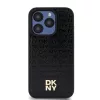 DKNY PU bőr Repeat Pattern Stack Logo MagSafe tok iPhone 15 Pro készülékhez fekete