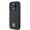 DKNY PU bőr Repeat Pattern Stack Logo MagSafe tok iPhone 15 Pro készülékhez fekete