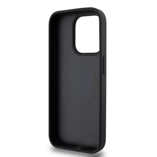 DKNY PU bőr Repeat Pattern Stack Logo MagSafe tok iPhone 15 Pro készülékhez fekete