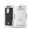 DKNY PU bőr Repeat Pattern Stack Logo MagSafe tok iPhone 15 Pro készülékhez fekete