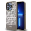 DKNY PU Leather Repeat Pattern Bottom Stripe MagSafe tok iPhone 14 Pro készülékhez barna