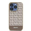 DKNY PU Leather Repeat Pattern Bottom Stripe MagSafe tok iPhone 14 Pro készülékhez barna