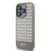 DKNY PU Leather Repeat Pattern Bottom Stripe MagSafe tok iPhone 14 Pro készülékhez barna
