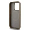 DKNY PU Leather Repeat Pattern Bottom Stripe MagSafe tok iPhone 14 Pro készülékhez barna